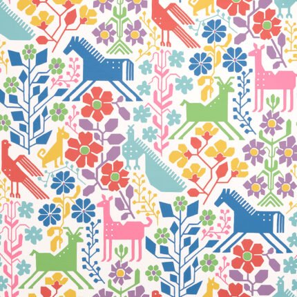 LUPITA VIBRANT MULTI Wallcovering by Schumacher Moon River Wallpaper SCH-5013762