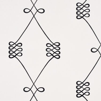 NICOLETTE BLACK ON CREAM Wallpaper by Schumacher