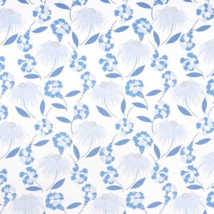 BOUQUET TOSS AFTERNOON BLUE Wallcovering by Schumacher Moon River Wallpaper SCH-5013841