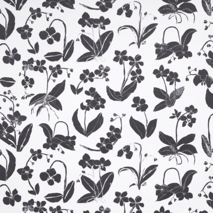 ORCHIDS HAVE DREAMS SOFT BLACK Wallcovering by Schumacher