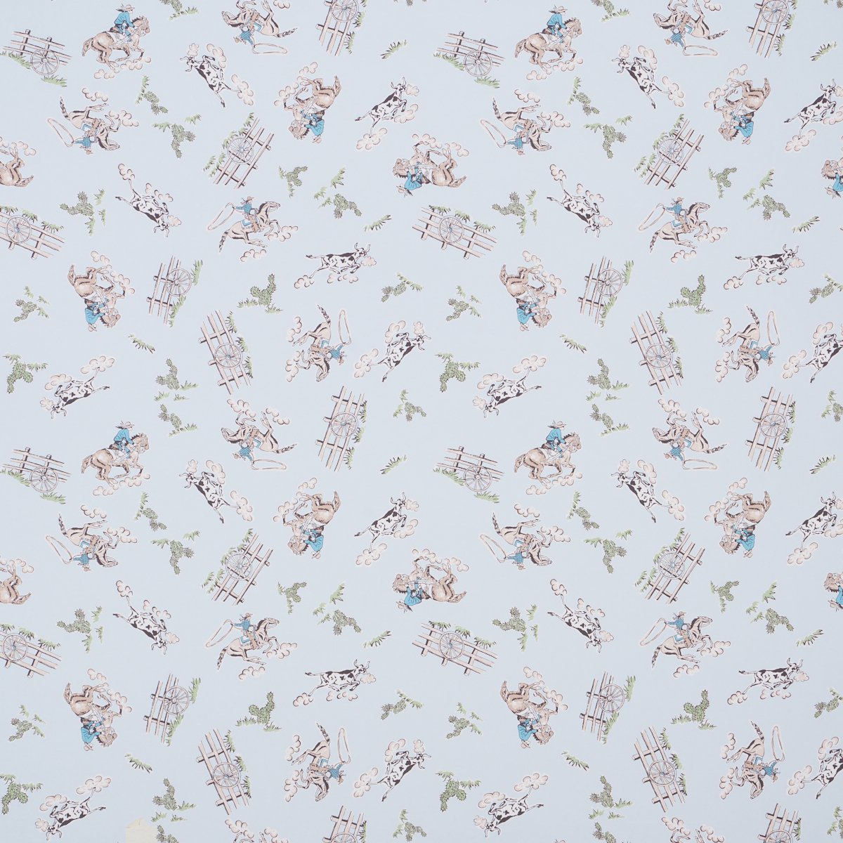 WILD WEST BLUE Wallcovering by Schumacher Blue