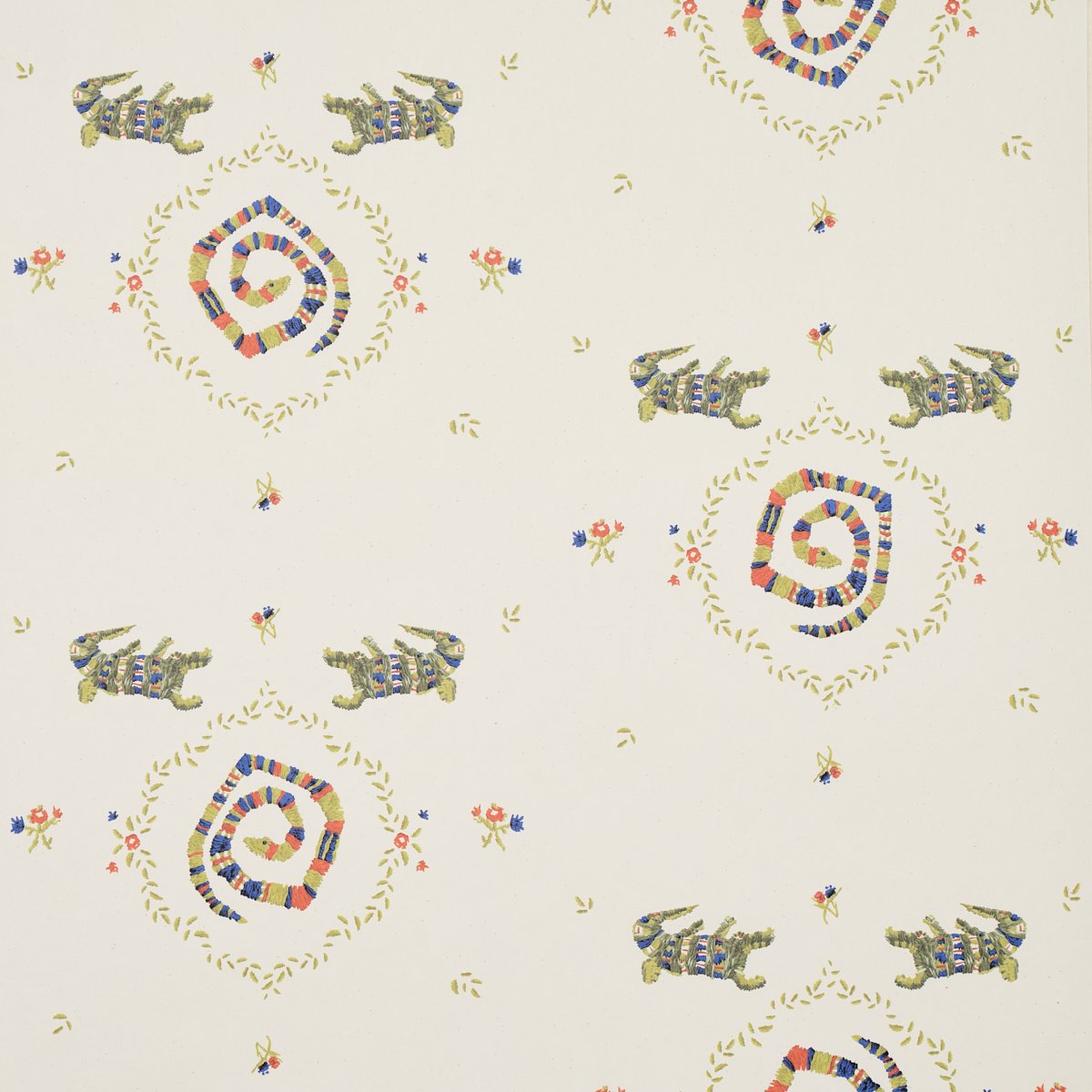 REPTILIA BRIGHT MULTI Wallcovering by Schumacher Bright Multi