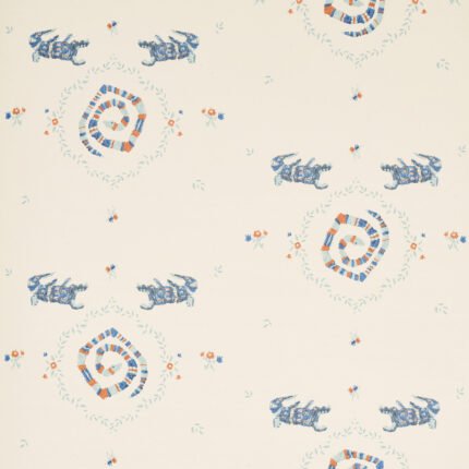 REPTILIA WARM BLUE Wallcovering by Schumacher