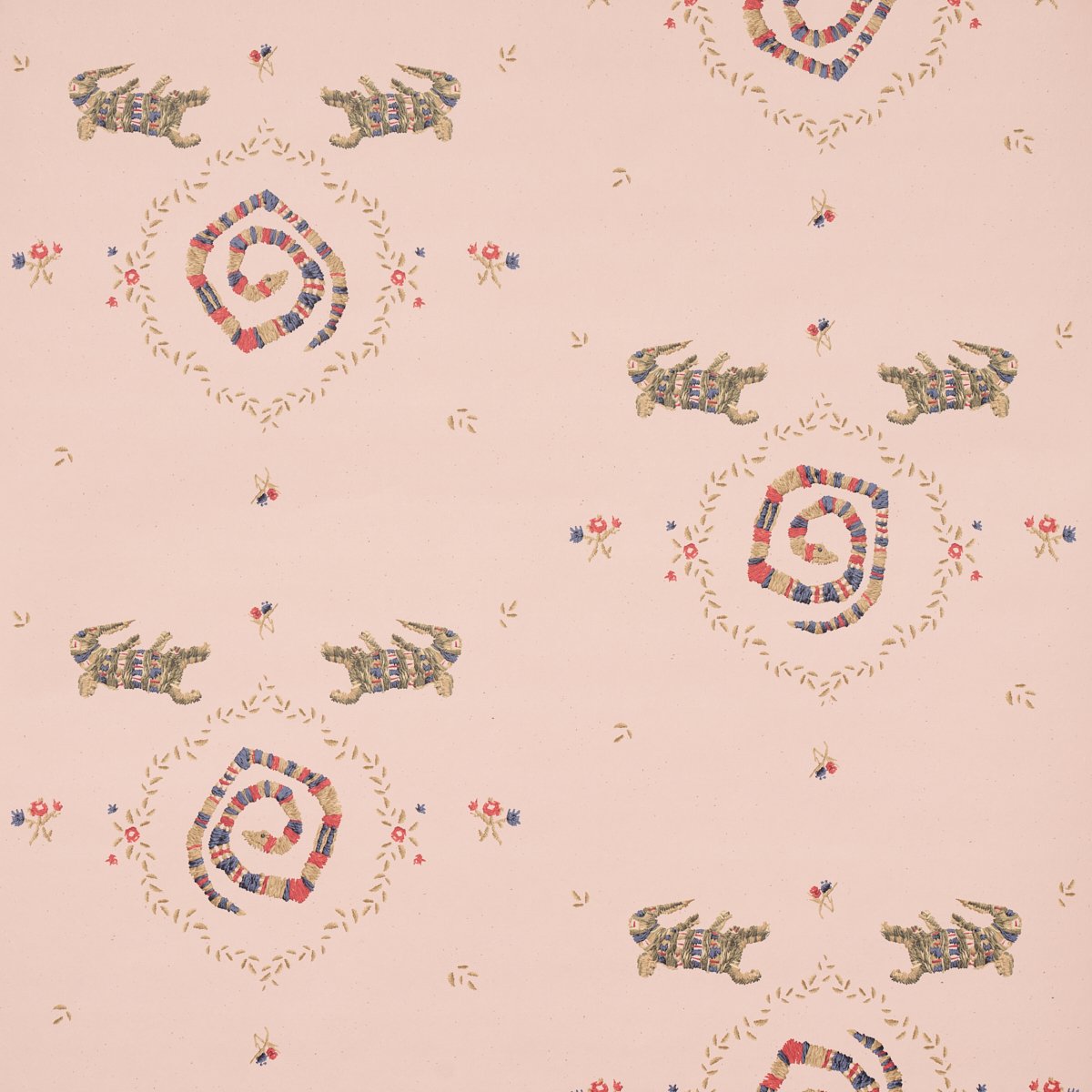 REPTILIA MUTED PINK Wallcovering by Schumacher Muted Pink