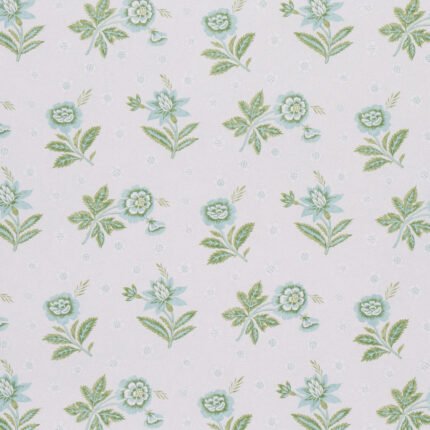 COLLINE LEAF & AQUA Wallcovering by Schumacher New Traditional: Provençal Wallpaper SCH-5014221