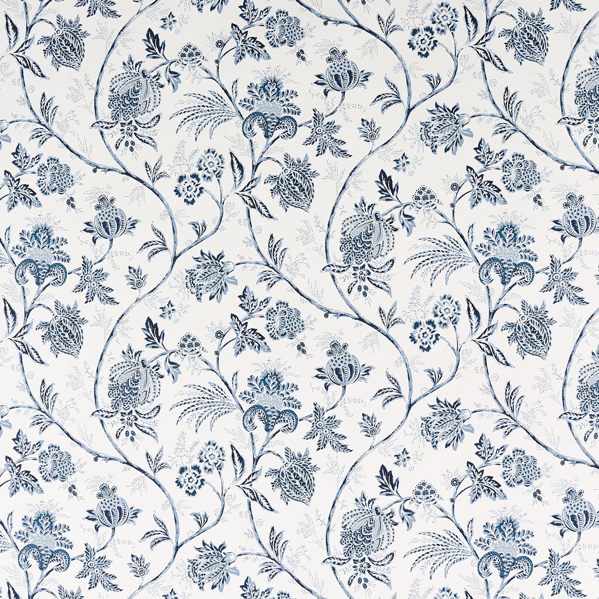 CHINOISERIE VINE COBALT Wallcovering by Schumacher Cobalt