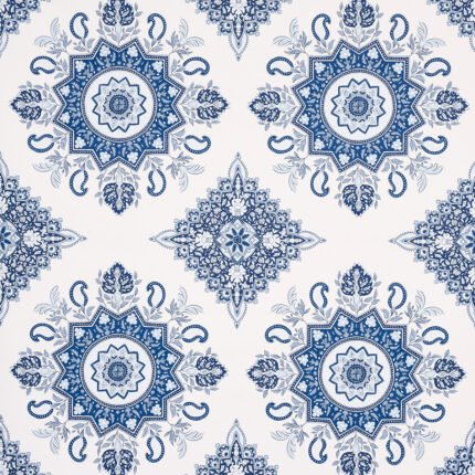 MONTECITO MEDALLION INDIGO Wallcovering by Schumacher