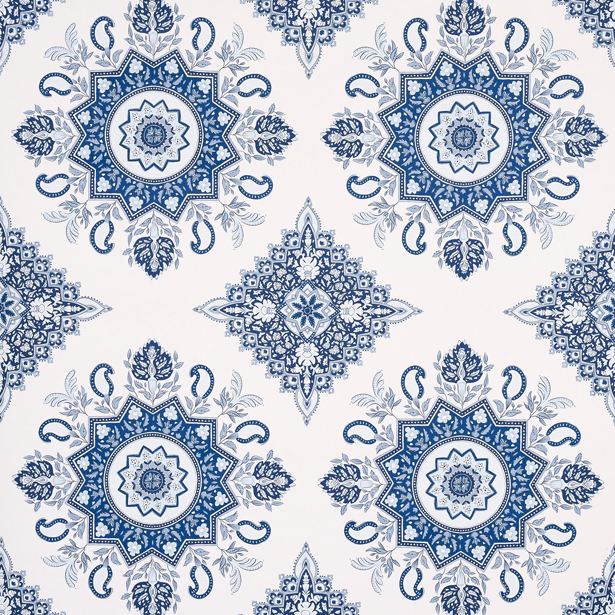 5014360.jpg MONTECITO MEDALLION INDIGO Wallcovering by Schumacher Mark D. Sikes Wallpaper SCH-5014360