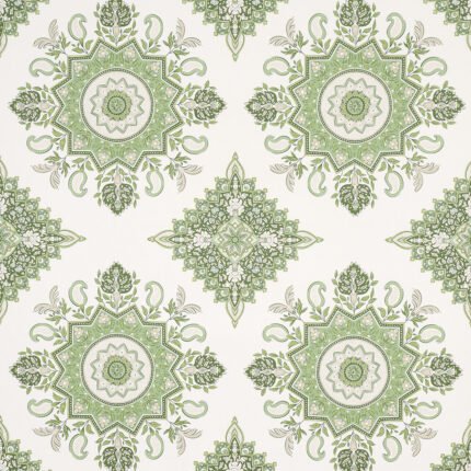 MONTECITO MEDALLION LEAF GREEN Wallcovering by Schumacher