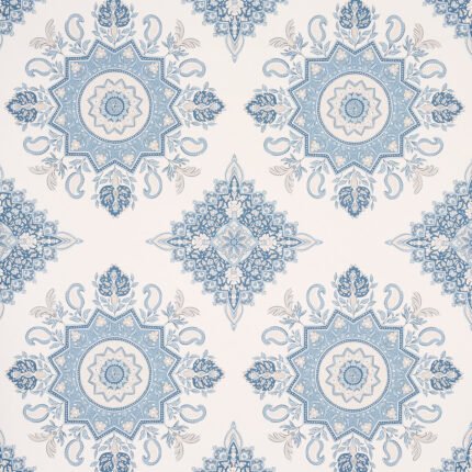 MONTECITO MEDALLION CHINA BLUE Wallcovering by Schumacher