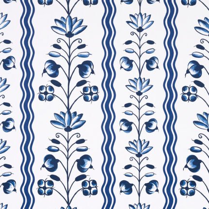 DELFT WAVES BLUE Wallcovering by Schumacher