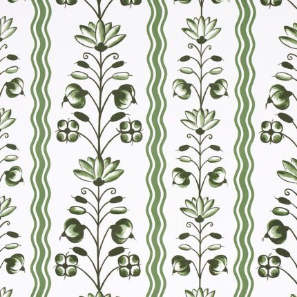 DELFT WAVES GREEN Wallcovering by Schumacher