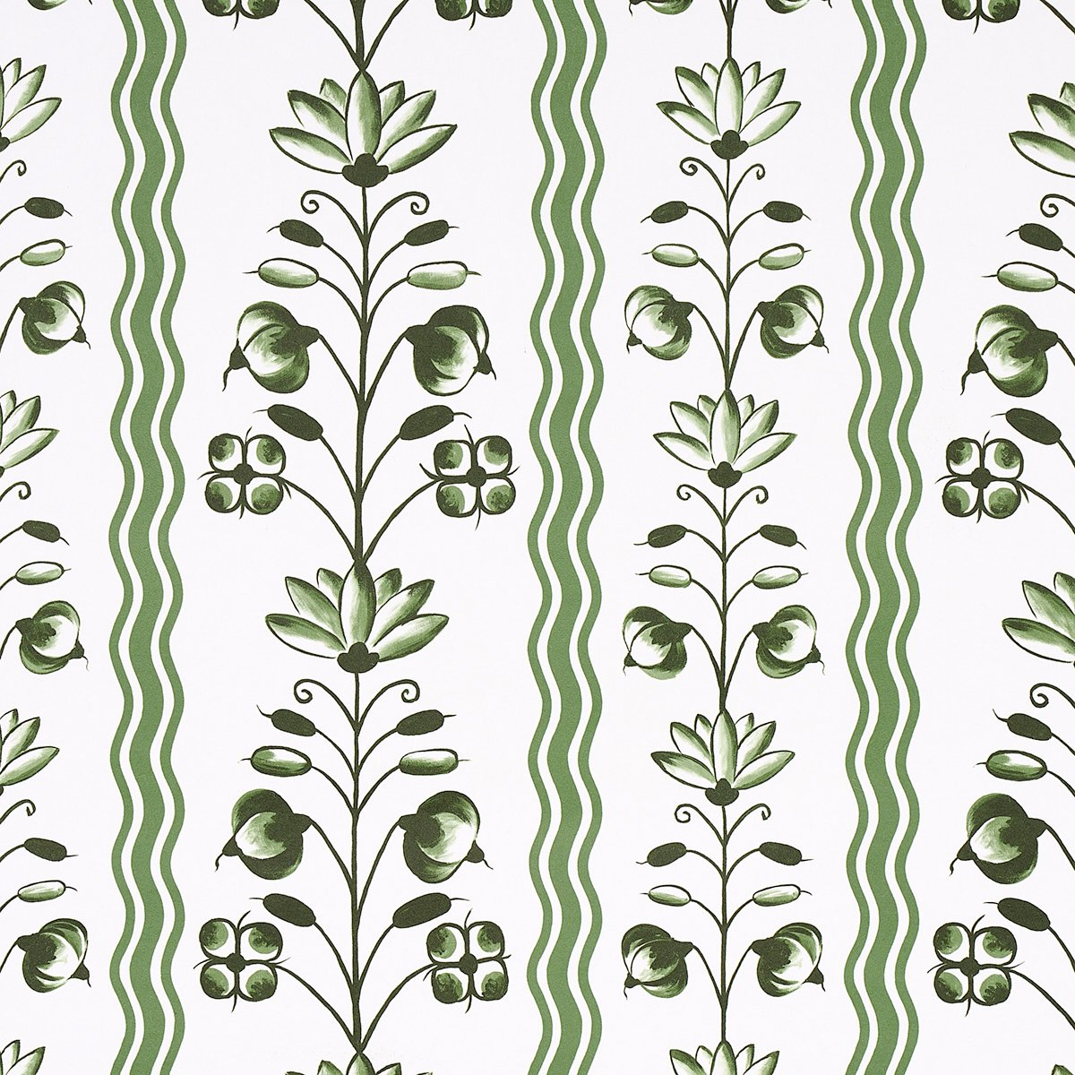 5014381.jpg DELFT WAVES GREEN Wallcovering by Schumacher - Image 1