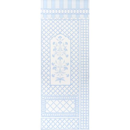 BAMBOO TRELLIS PANEL A BLUE Wall Mural Panel by Schumacher