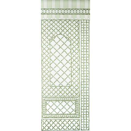 BAMBOO TRELLIS PANEL B GREEN Wall Mural Panel by Schumacher