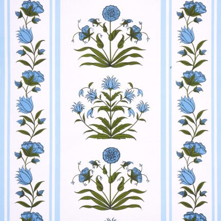 POPPY STRIPES BLUE Wallcovering by Schumacher