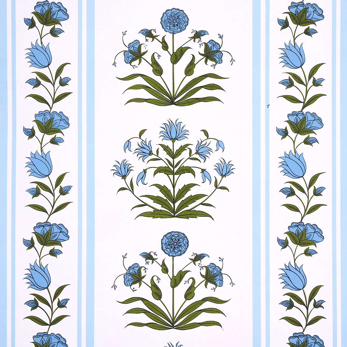 5014451.jpg POPPY STRIPES BLUE Wallcovering by Schumacher - Image 1