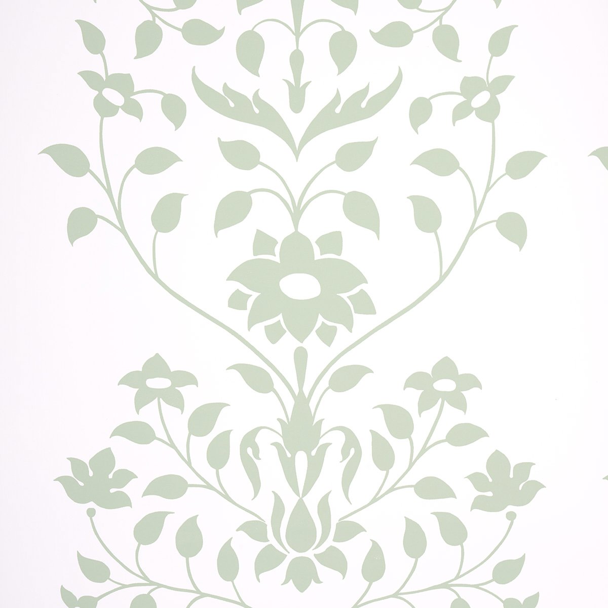 JAIPUR MUGHAL FLOWER GREEN Wallpaper by Schumacher Green