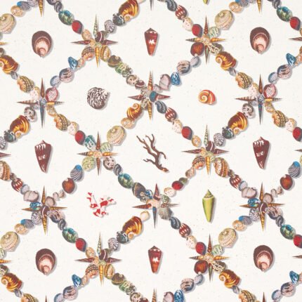 GROTTO TREILLAGE MULTI ON IVORY Wallcovering by Schumacher