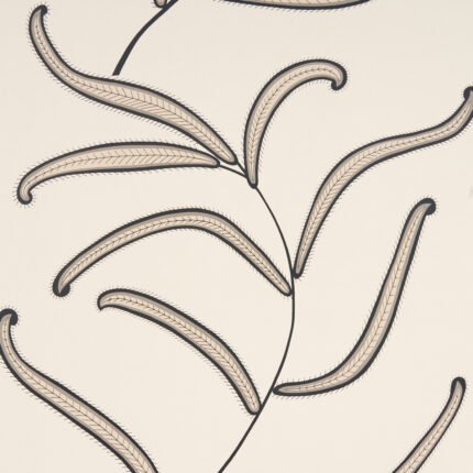 CATERPILLAR LEAF BLACK AND CREAM Wallcovering by Schumacher