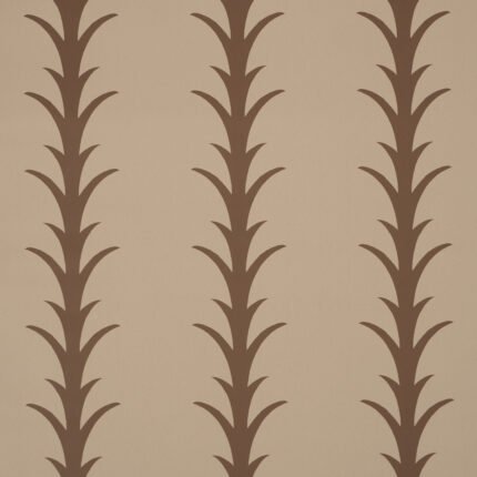ACANTHUS STRIPE BROWN ON BEIGE Wallpaper by Schumacher
