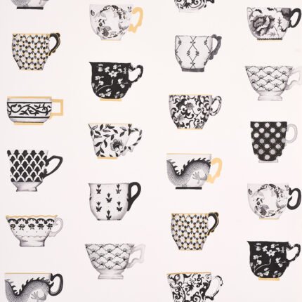 ONIE'S TEACUPS INK Wallpaper by Schumacher