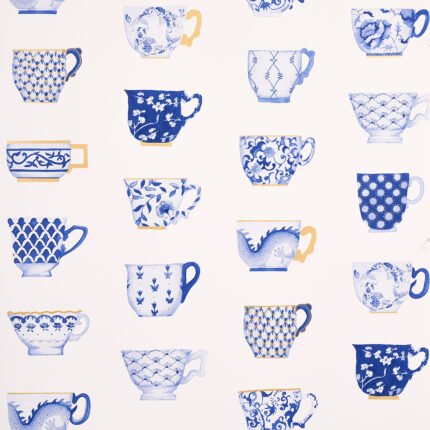 ONIE'S TEACUPS PORCELIN Wallpaper by Schumacher