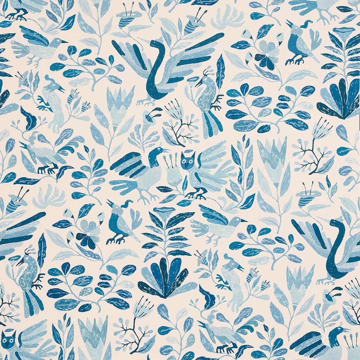 5014830.jpg CANOPY BLUE BIRDS Wallcovering by Schumacher - Image 1