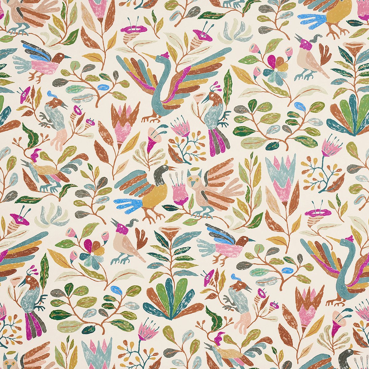 5014831.jpg CANOPY MULTI BIRDS Wallcovering by Schumacher - Image 1