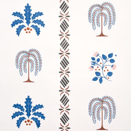WILLARD HOUSE STENCIL BLUE Wallcovering by Schumacher