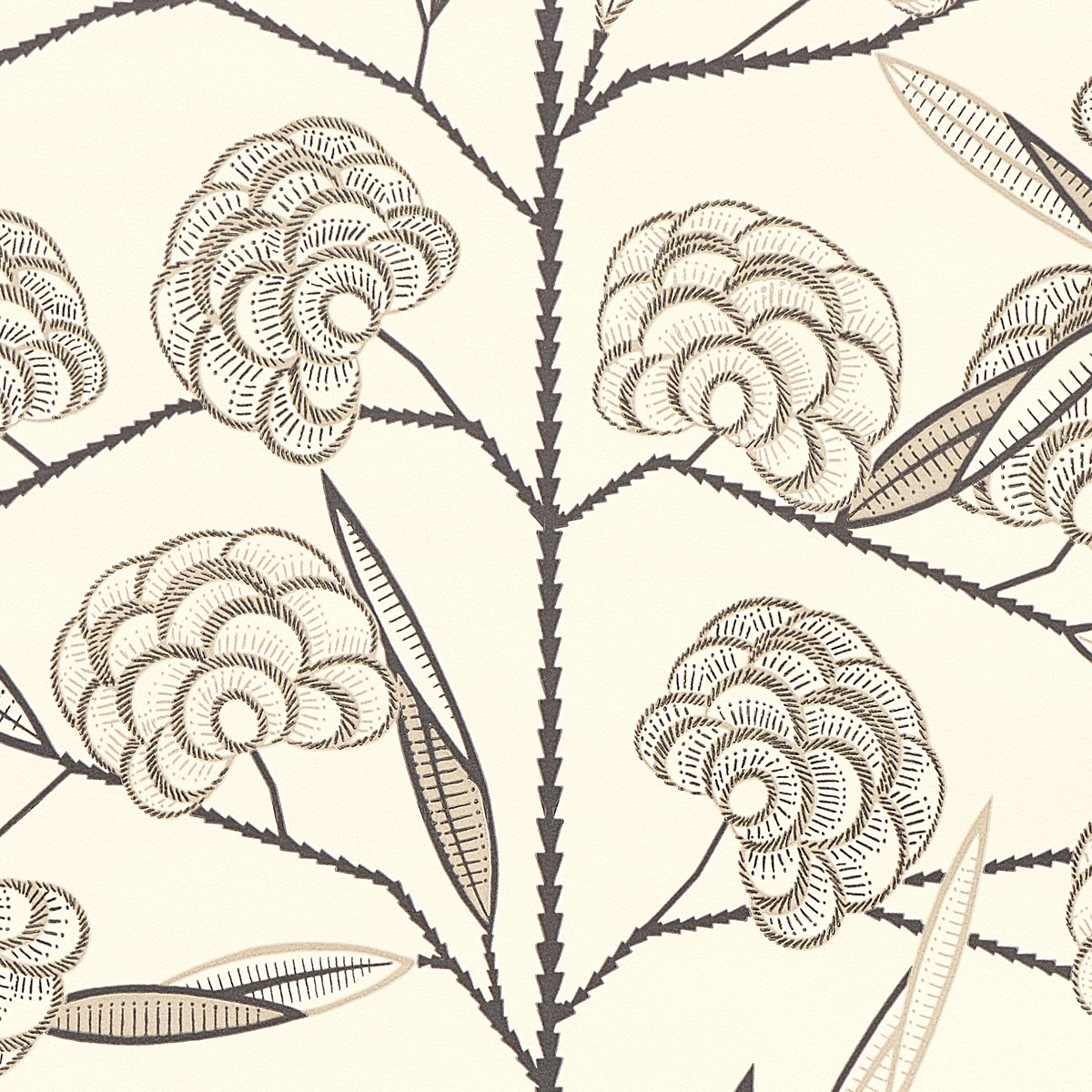 JACOB'S TREE BLACK & CREAM Wallpaper by Schumacher Black & Cream