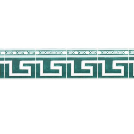 AZULEJOS BORDER EMERALD Wallpaper by Schumacher