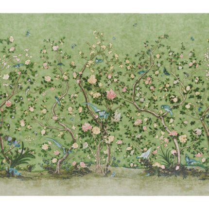 LES OISEAUX PANEL SET APPLE GREEN Panel Set by Schumacher