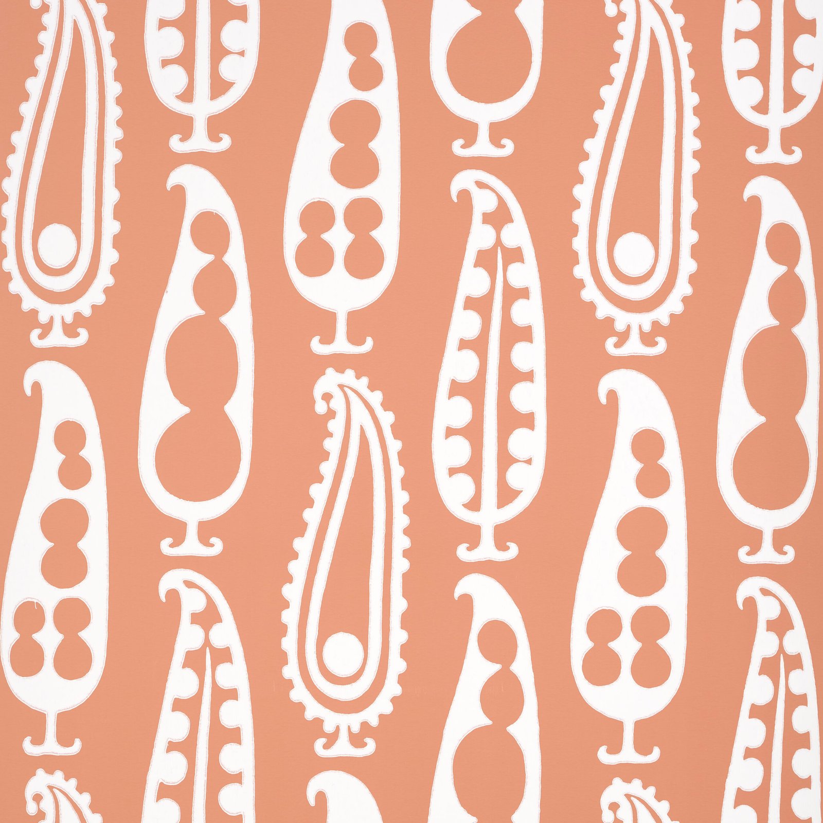 PAISLEY PEAS TERRACOTTA Wallpaper by Schumacher Terracotta
