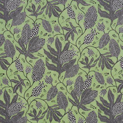 POLKA DOT JUNGLE BLACK & GREEN Wallcovering by Schumacher
