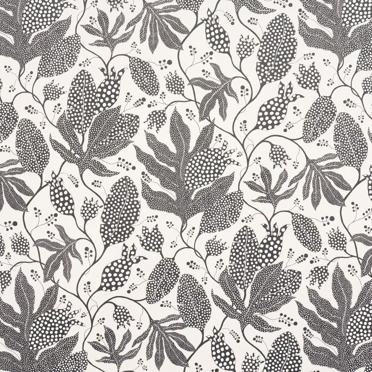 POLKA DOT JUNGLE BLACK & CREAM Wallcovering by Schumacher Black & Cream
