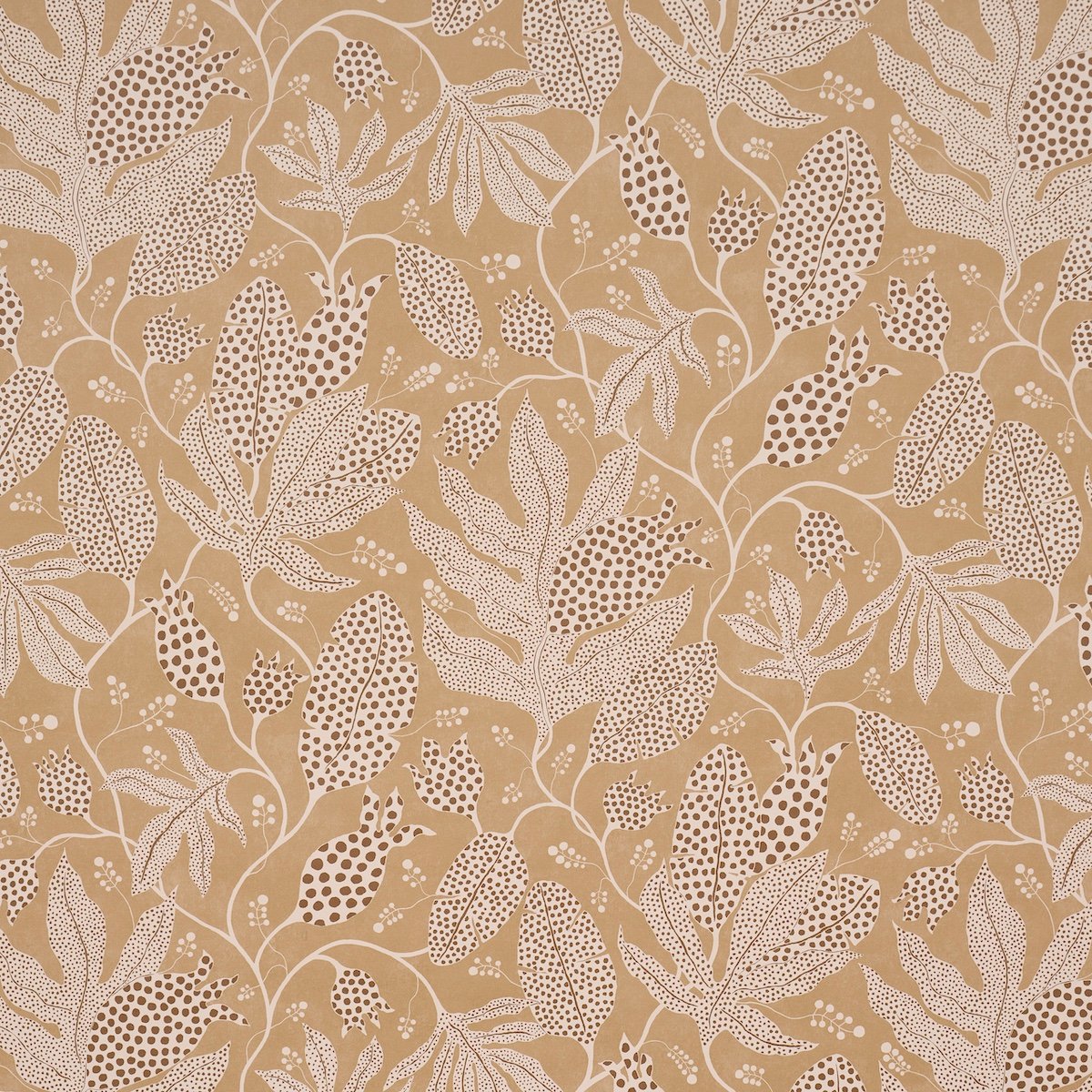 POLKA DOT JUNGLE CARAMEL Wallcovering by Schumacher Caramel