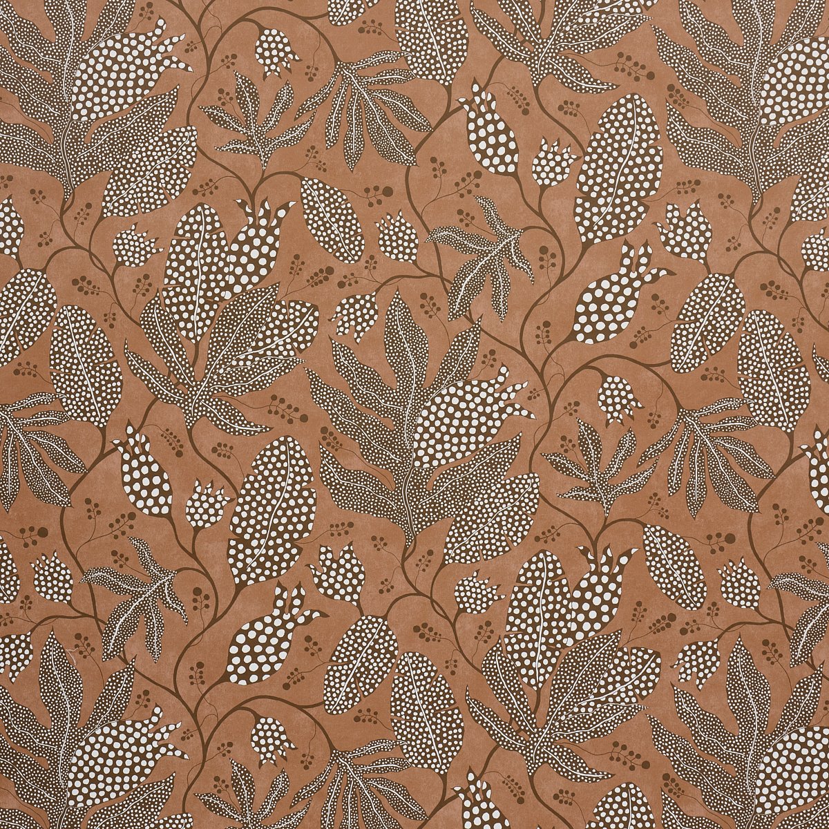 POLKA DOT JUNGLE TERRACOTTA Wallcovering by Schumacher Terracotta