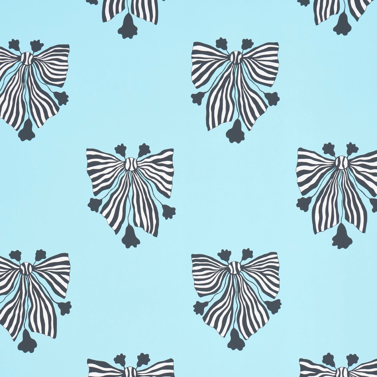 BOW-WOW-WOW AQUA Wallpaper by Schumacher Aqua