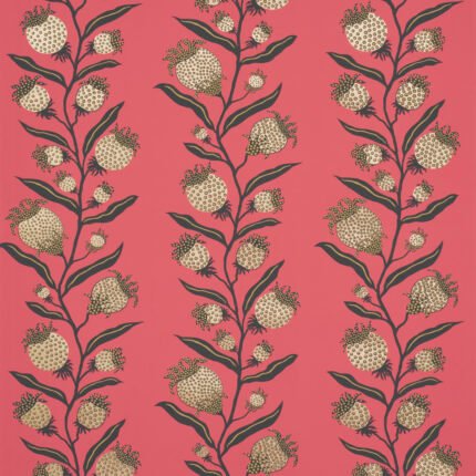 THISTLE VINE RED & GOLD Wallpaper by Schumacher