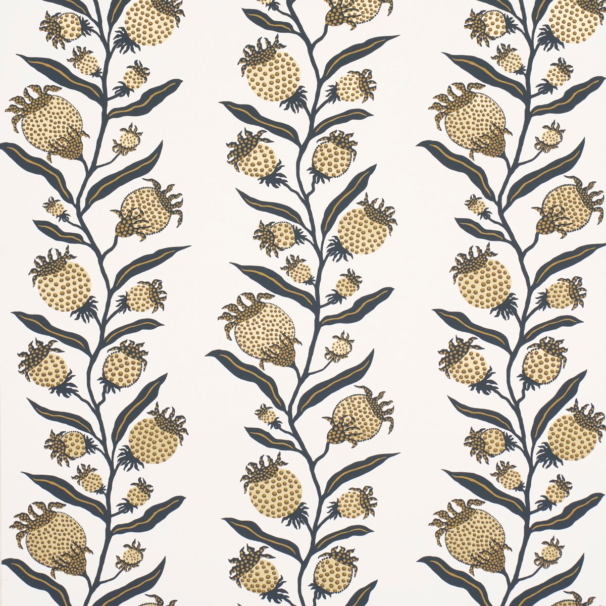 THISTLE VINE BLACK & GOLD Wallpaper by Schumacher Black & Gold