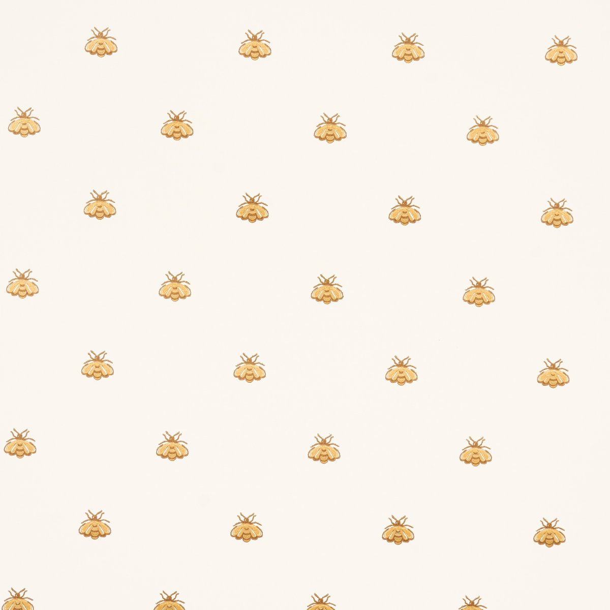 5015530.jpg HUBERT'S BEES WHITE & GOLD Wallpaper by Schumacher - Image 1