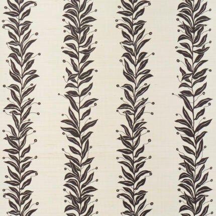 TENDRIL STRIPE SISAL BLACK & CREAM Grasscloth Wallcovering by Schumacher