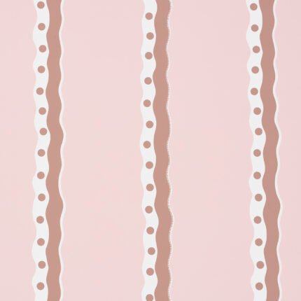 ROUSSEAU STRIPE COCOA & BLUSH Wallpaper by Schumacher