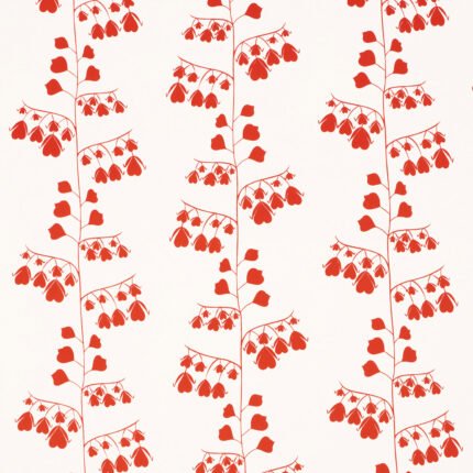 BLEEDING HEARTS RED Wallpaper by Schumacher