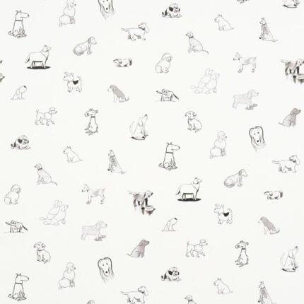Good Dogs Everywhere BLACK & WHITE Wallcovering by Schumacher