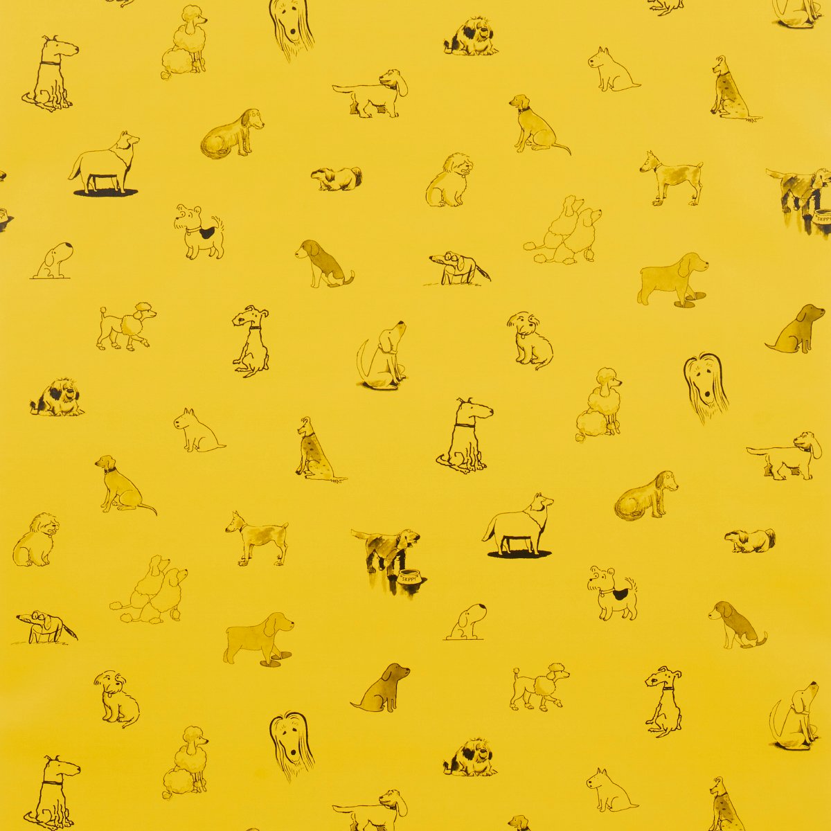 5016131.jpg Good Dogs Everywhere TAXI-CAB YELLOW Wallcovering by Schumacher The New Yorker Wallpaper SCH-5016131