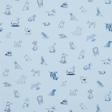 Good Dogs Everywhere SKY & NAVY BLUE Wallcovering by Schumacher