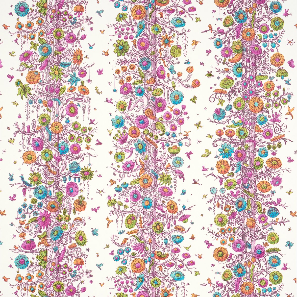 5016140.jpg Edward Steed's Towers Of Flowers MULTICOLOR BURST Wallcovering by Schumacher - Image 1