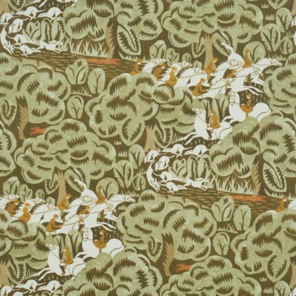 Margaret Schloeman's Fox Chase SAGE & SOFT BROWN Wallcovering by Schumacher